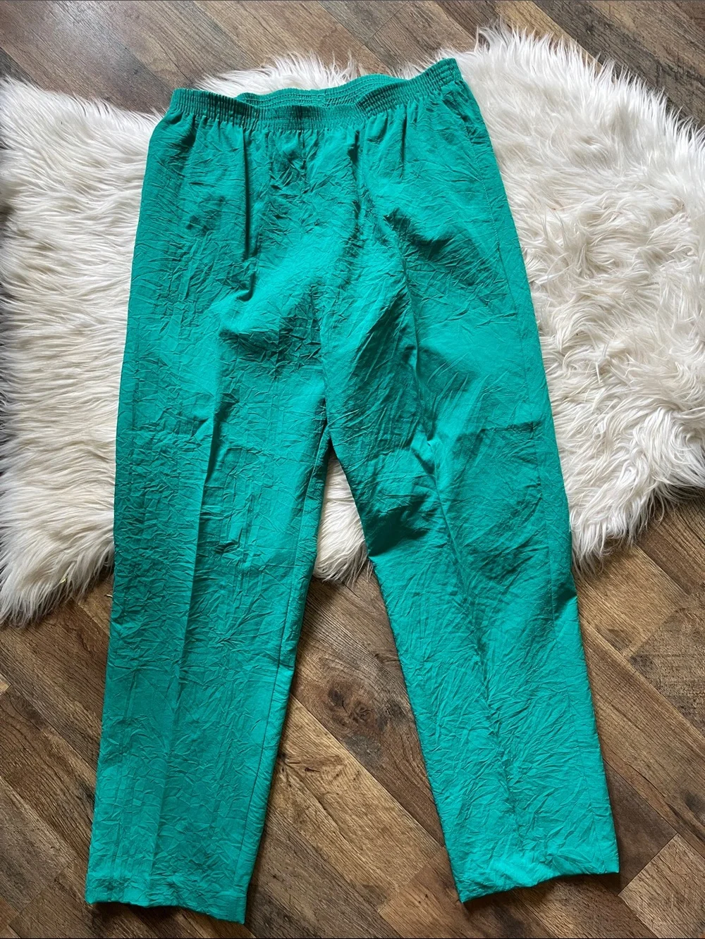 Vintage 90s Teal Crinkle Lounge Set Coastal Grandma Resort Wear Matching Set